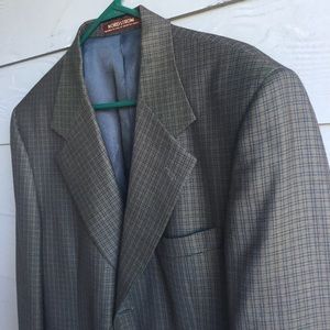 Nordstrom 42L Gingham Check Wool Sport Coat